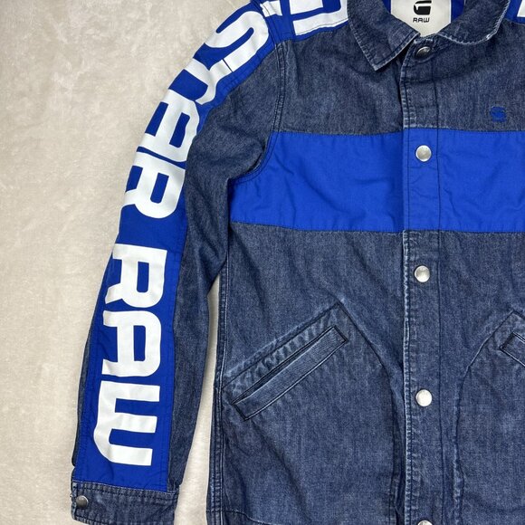 G Star Raw Men’s Small Button Up Denim Shirt DeniSetscale PM Overshirt Blue - Picture 4 of 10